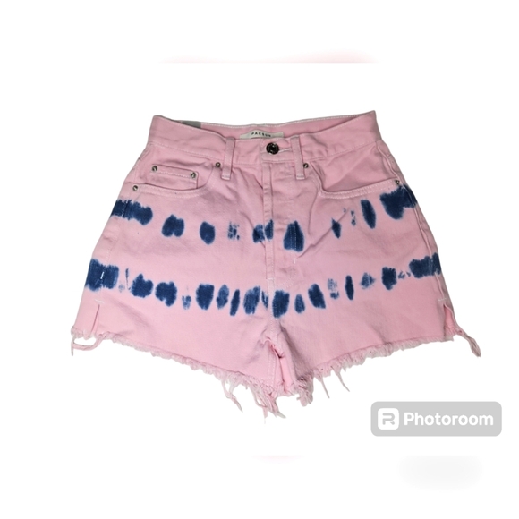 PacSun Denim Shorts Pink Tie Dye Size 24 - Picture 1 of 3